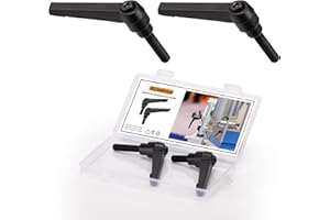 KiJoeErica 2pcs Adjustable Clamping Lever Handle, M8 x 32mm Quick Release Bolt, Black Metric Oxide Carbon Steel Male Threaded Stud for Lathes, Woodworking, Industrial Equipment