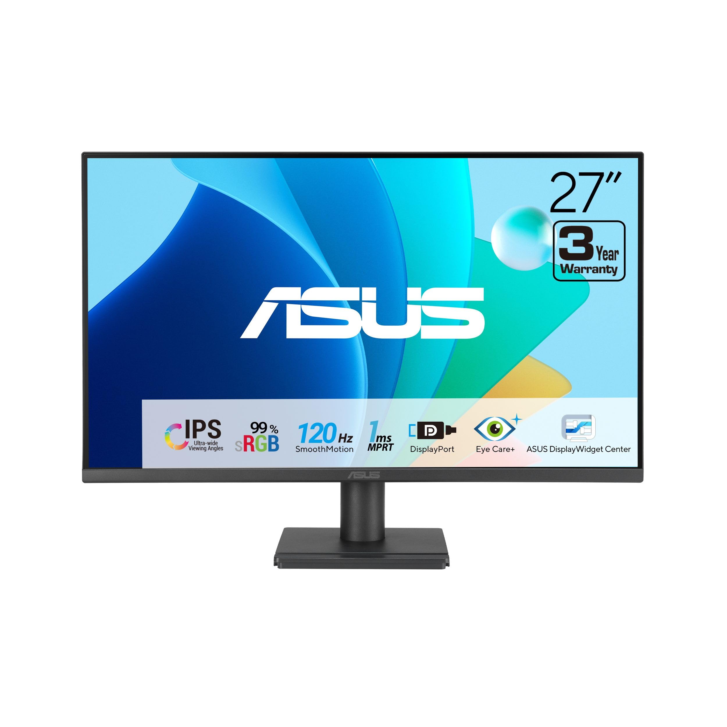 ASUS VA279QG 27 Inch 1080P 120Hz Eye Care Gaming Monitor, HDMI, DisplayPort