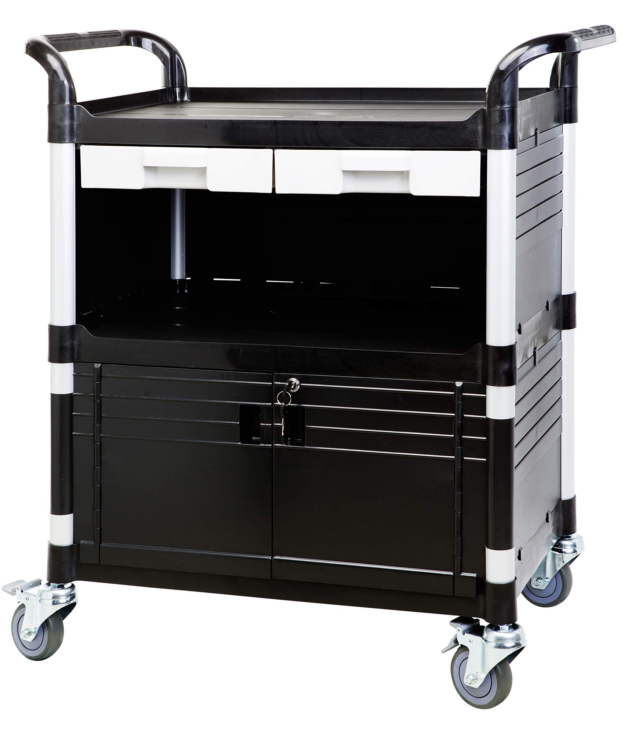 JaboEquip 3 Tier Heavy Duty Utility Cart Lockable