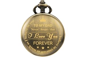 SIBOSUN Pocket Watch Men Personalized Gifts for Dad from Daughter Son to DAD Gifts for Father's Day Gift Birthday Gift Quartz Pocket Watch with Chain