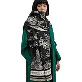 LumiSyne Warm Scarf Cashmere Shawl Women Artistic Landscape Painting Reversible Scarf With Tassel Large Long Pashmina Stole
