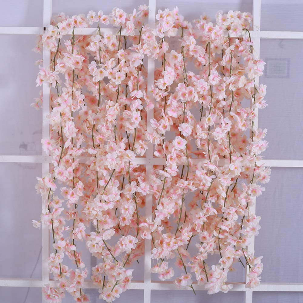JUNH Simulation Cherry Blossom Garland Artificial Plants Hanging Vine