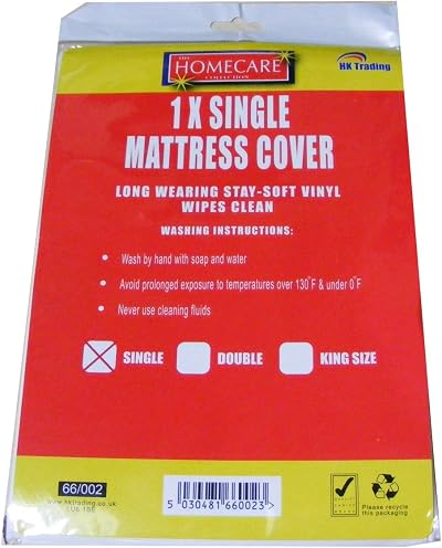 BedWettingSheets Single Vinyl Mattress Protector Sheet 92x190x20 cm