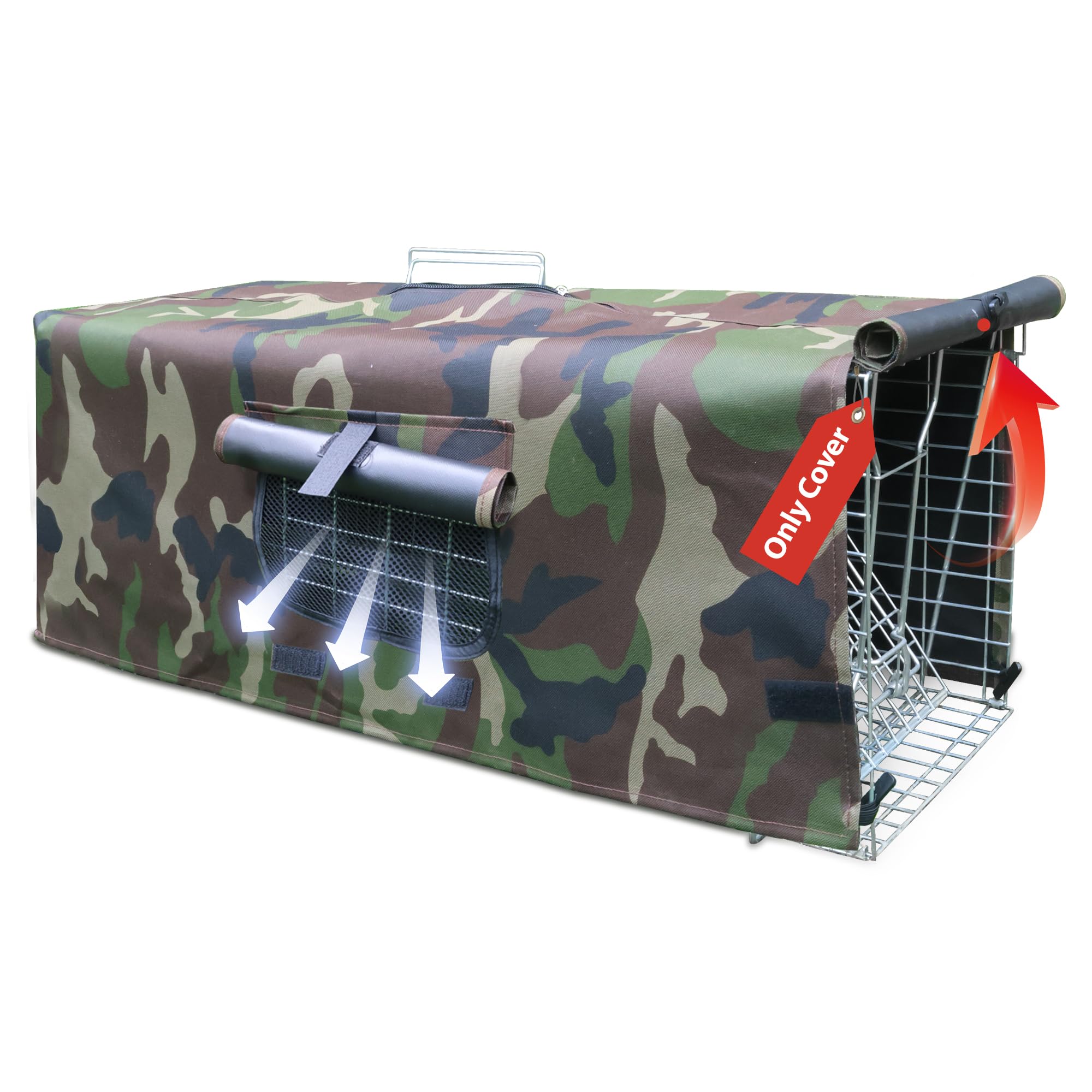 Photo 1 of Animals Trap Cage Cover, Trap Cage Cover with Breathable Window Wild Cat Trap Cover for 1-2 Door Cage 32 x 10 x 12inch, Raccoon, Squirrel, Skunk ?Only Cover?(Camouflage)