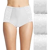 Bali womens Underwear Pack, Double Support Stretch Brief Panties, Moisture-wicking Underwear for Women, 3-pack