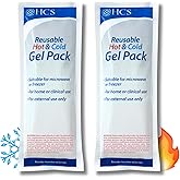 HCS Hot & Cold Gel Ice Packs, Reusable - Flexible, Soft Gel Ice Packs for Injuries/Reusable Medical Heat Compress - Hot and Cold Pack for Pain Relief, Body - Long Lasting, 4x10 in (2 Pk)