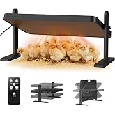 Chick Brooder Heater with Adjustable Temp (86~194℉) &amp; 12H Timer &amp; Height &amp; Angle, Rapid-Heating Heat Plate for Chicks with Remote Control, 16"x12" for 30 Chicks, Brooder Plate for Young Poultry