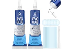 INSOIA Pool Liner Patch, Air Mattress Repair Kit 15 ML x 2 – Waterproof Vinyl Repair Patch Kit for Inflatables, Swimming Ring, Tent, Bounce House, Inflatable Toys, Hot Tub, PVC Boat, Raft, Kayak