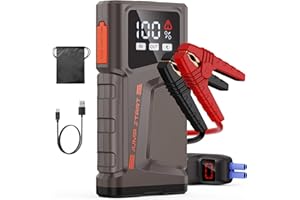 Car Battery Jump Starter, NUSICAN 2000A Portable Car Jump Starter Battery Pack (Up to 7.5L Gas/5.5L Diesel Engine) 12V Jump Box with Jumper Cables, Large LCD Display, USB QC3.0, LED Light, Compact