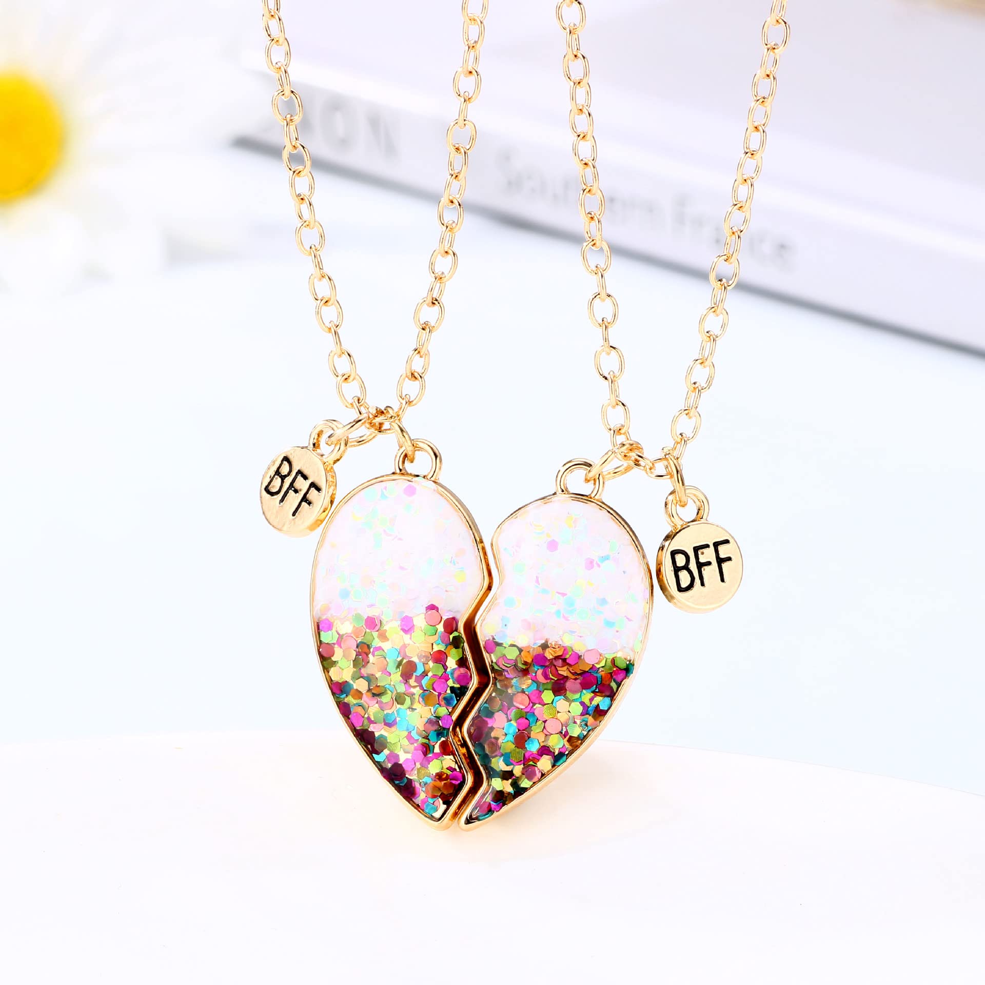 Friendship Necklace Best Friend Necklace Matching Magnetic Unicorn Mermaid BFF Necklace for 2 Girls Friendship Gifts
