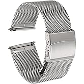 HARFINGTON Stainless Steel Mesh Watch Band Quick Release Metal Watch Strap Adjustable Fold Clasp Replacement Bands