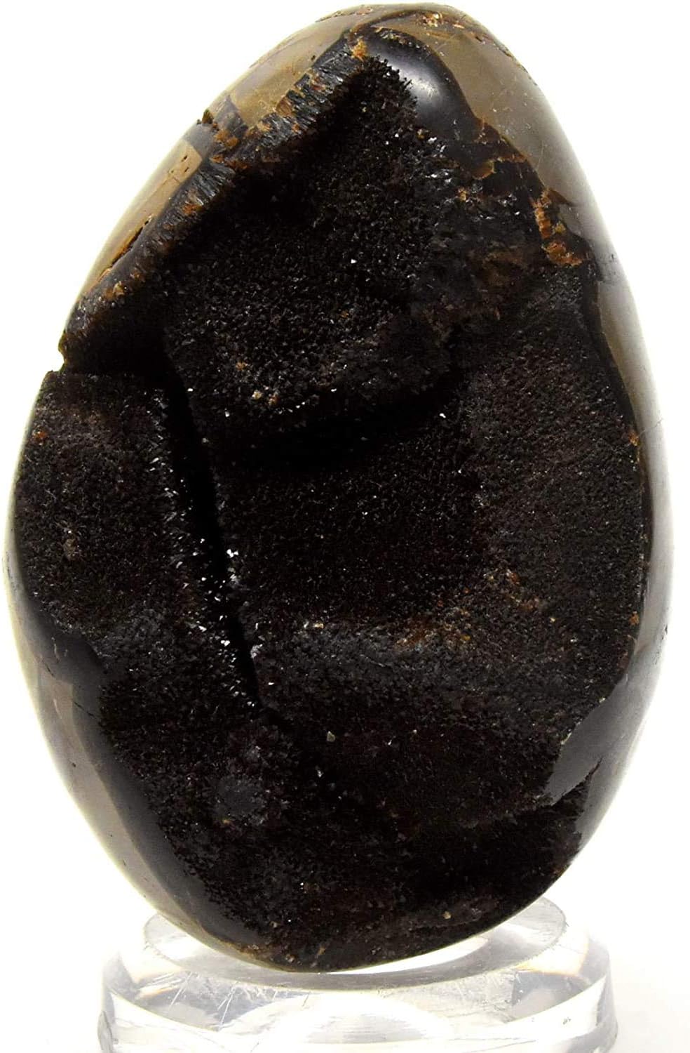 Amazon Com 3 6 425g Septarian Dragon Stone Cluster Egg Polished Natural Calcite Aragonite Geode Druzy Specimen Uv Reactive Gemstone Crystal Mineral Madagascar Stand Home Kitchen