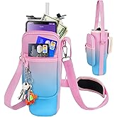 LEFOR·Z Water Bottle Carrier Bag with Phone Pocket Compatible with Stanley/Meoky 40 oz Tumbler with Handle,Water Bottle Holder Pouch with Adjustable Strap Compatible with Stanley Cup Accessories