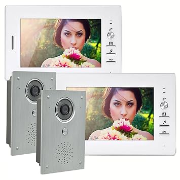 Farb Video Gegensprechanlage Tursprechanlage 7 Monitor Weiss