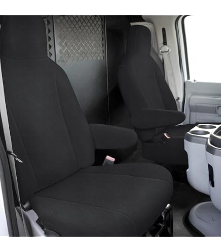 Iggee Custom Fit Seat Covers For Ford E-Series Vans (2009-2024) - 2 Front Seat & Armrest Covers, Premium Leatherette (Grey) - View #11