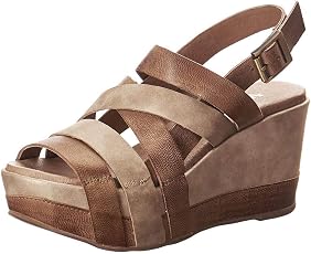 Amazon.com | Antelope Women's Multi Strap Sandals 38 Taupe Leather Wedge  Platform Sandals | Platforms u0026 Wedges