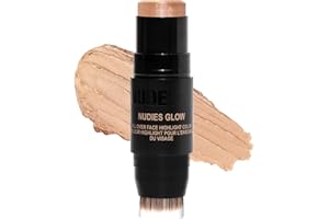 Nudestix Nudies Glow Highlighter Stick – Multi-Use Cream Highlighter for Cheeks, Eyes & Body with Built-In Brush | Dewy, Radiant Finish | Clean, Vegan & Travel-Friendly Makeup