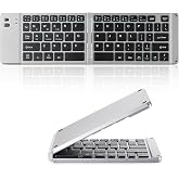 Guiheng Foldable Keyboard - Portable Rechargeable Full Size Ultra Slim Mini Folding Wireless Travel Keyboard for iOS Android Windows Smartphone Tablet and Laptop(Grey)