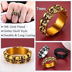 FaithHeart Personalized Custom Gold Gothic Skull
