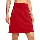G Gradual 19" Skorts for Woman Knee Length Golf Skirt Long Athletic Tennis Skorts for Women Dressy Casual with Shorts Pockets