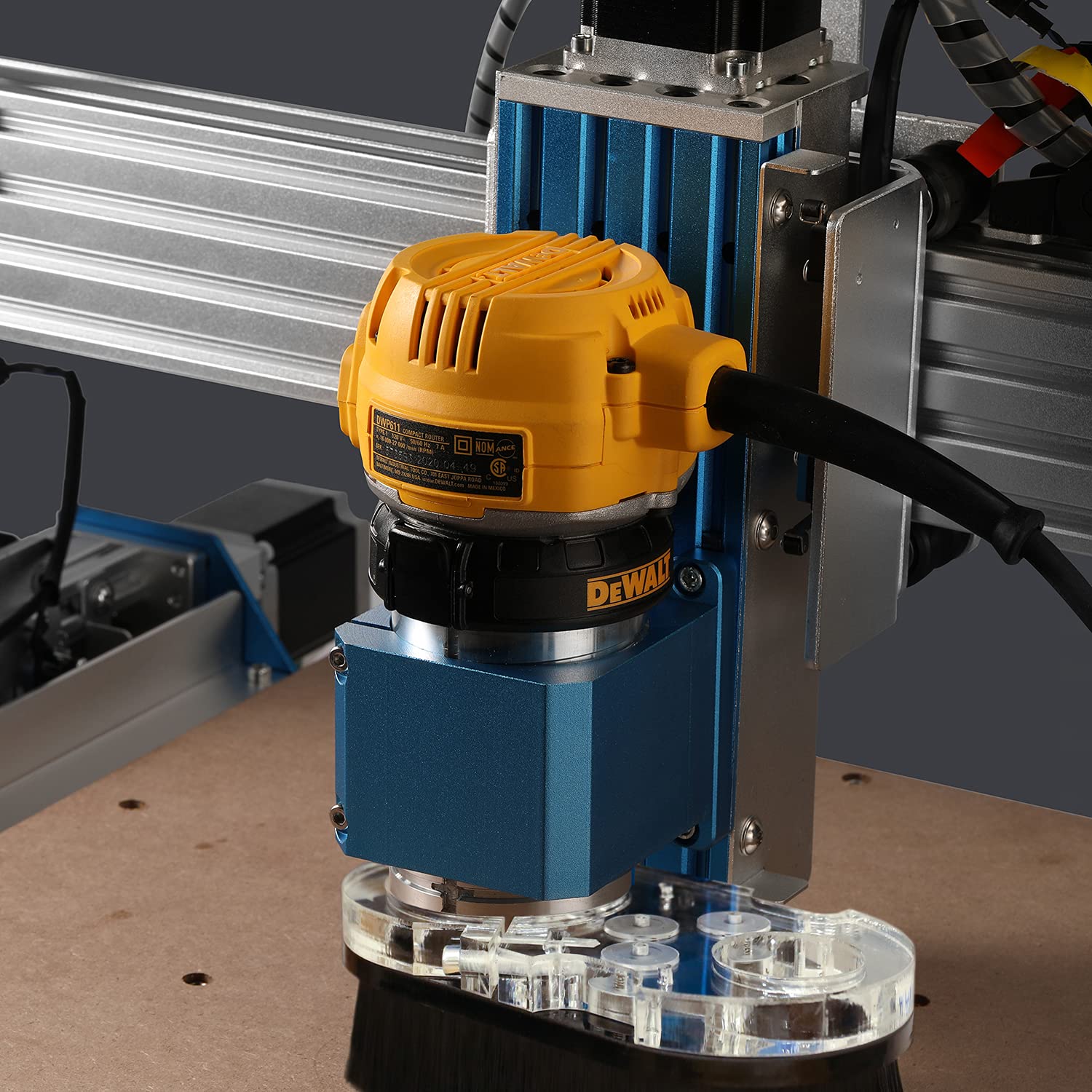 Genmitsu CNC Dust Shoe 69mm Spindle Acrylic Cover Cleaner for CNC Router PROVerXL 4030/ CNC Machines with a 69mm Diameter Motor, Hose Adapter Diameter 76.2 mm (3.0