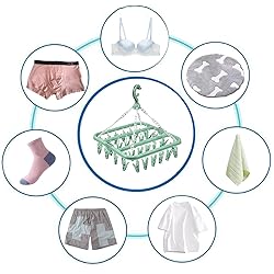 alladaga Clothes Drying Hanger with 32 Clips and