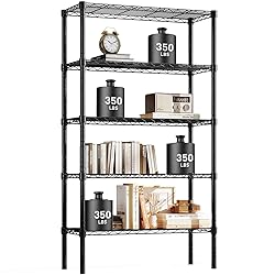 OLIXIS 5 Tier Storage Shelves, Metal Wire Rack