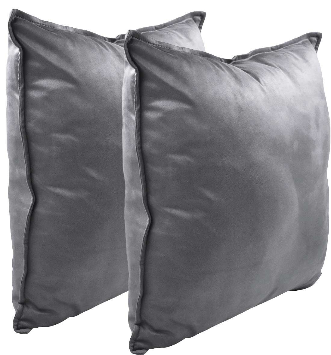 ZEALAX Set of 2 Decorative Throw Pillow Covers Comfortable Cushion Covers Pillowcases for Sofa Couch Home Decor, 18 x 18 inches, Gray