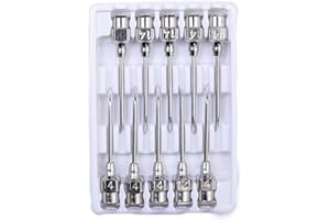 REUVIBK 14 Gauge Veterinary Needles, Cattle Needle Poultry Injection Needles 10 Sticks, Suitable for Pigeons, Chickens, Ducks, Geese, Pigs, Sheep, Horses, And Other Large And Small Animals (14*25mm)