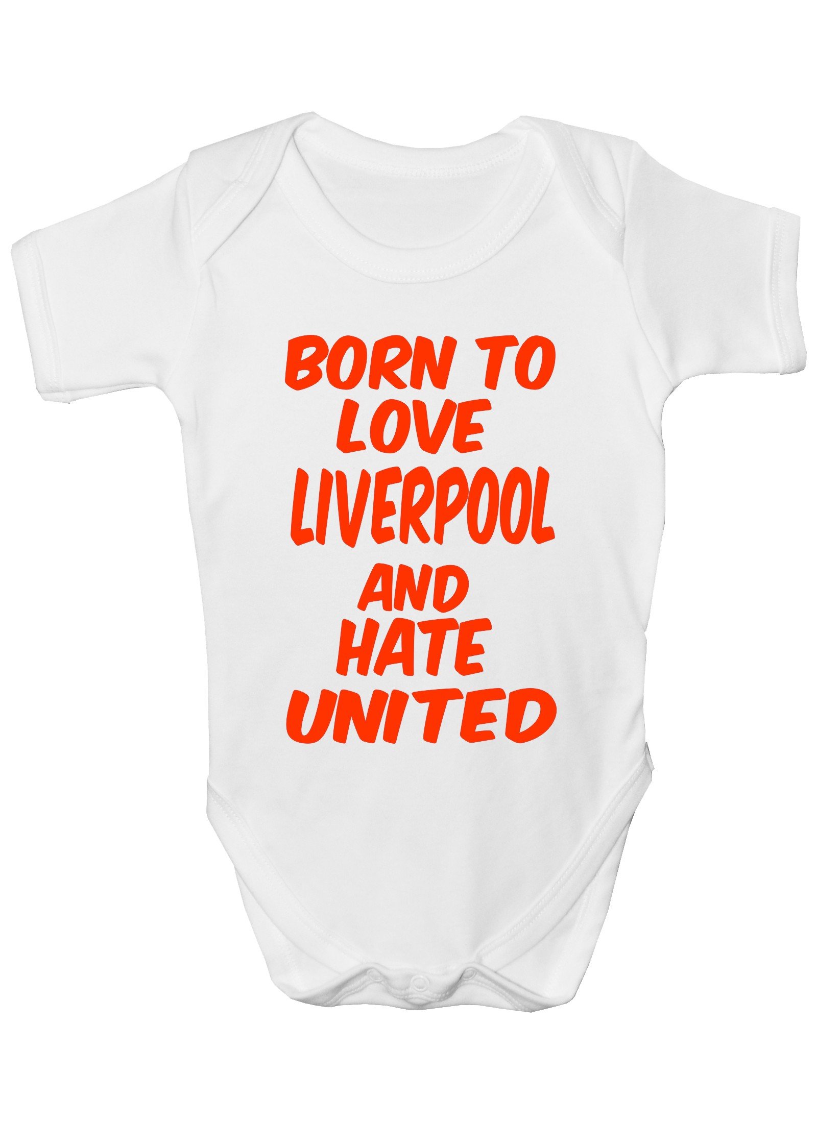 Print4U Love Liverpool Hate United~ Babygrow~Babies Gift Boy/Girl Vest Babies Clothing 0-3 white