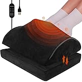 HAMOPY Heated Foot Rest for Under Desk with Pad Pocket, 3 Levels Temp Adjustable Controller & Washable Heated Footrest, Warm Foot Pocket for Office, Gaming, Ergonomic Design for Back Pain Relief