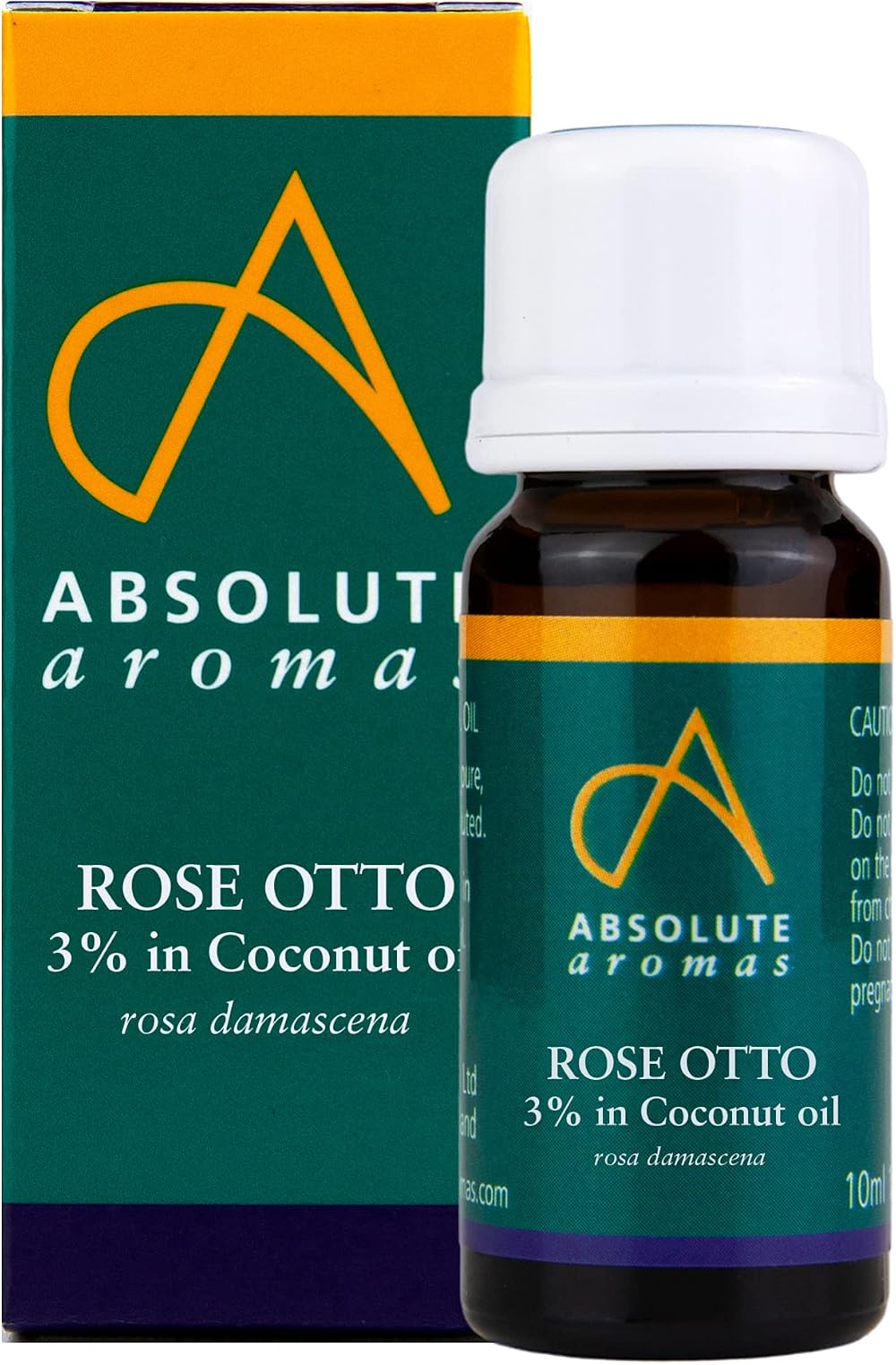 Absolute Aromas Rose Otto Essential Oil 3% Diluted in Coconut Oil 10ml