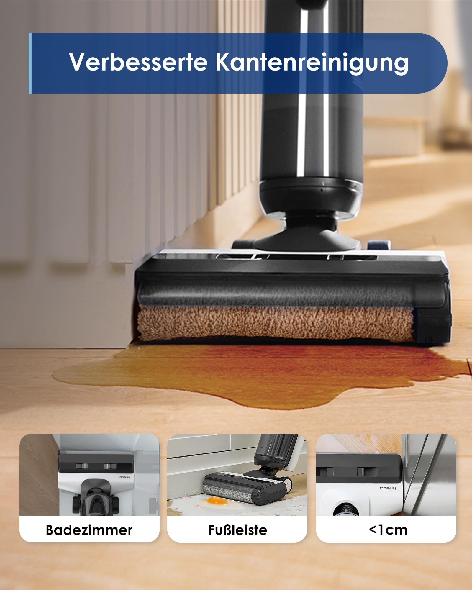 Tineco Floor One S5 Smart Nass-Trocken-Sauger mit iLoop Technologie, All-in-One-Nass Trockensauger Kabellos mit Dual-Tank-Design | Selbstreinigung LED-Display für Harte Boden,Tierhaare 6