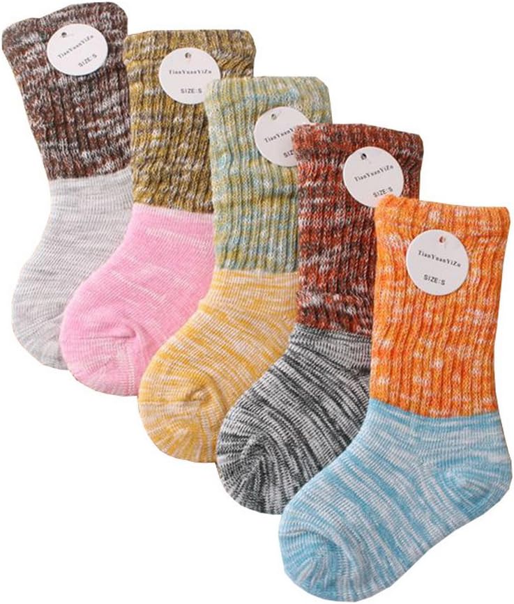 Girls' Cotton Slouch Loose Socks New Style Comfy Winter 5-Pack