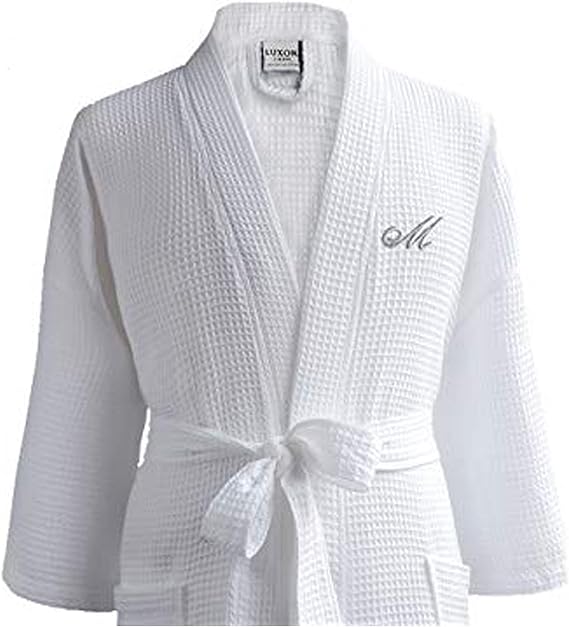 Luxor Linens Waffle Robe 100 Egyptian Cotton Unisex/One Size Fits