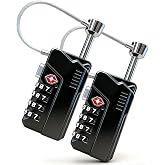 TSA Approved Gun Case Locks, Heavy Duty Cut-Resistant Gun Lock for Pistol &amp; Rifle Hard Gun Cases, Combination Padlock Fits Pelican Case, Luggage &amp; Gun Lock Box(2 Pack)
