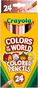 Crayola Colours of the World Pencils 24 Pack Assorted Skin Tones Kids 3+