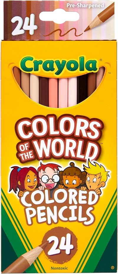 Crayola Colours of the World Pencils 24 Pack Assorted Skin Tones Kids 3+