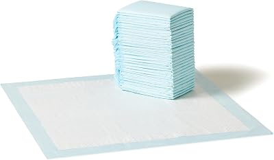 Amazon Basics Dog and Puppy Training Pads Regular 30 Pack Blue Leakproof 5-Layer