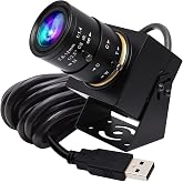 ELP Global Shutter USB Camera Manual Zoom Webcam 5mp 50fps High Speed PC Camera 2.8-12mm Variable Focus CS Mount Web Cam1440P 60fps Lightburn Cameras UVC USB2.0 Varifocal Telephoto Webcamera(4X Zoom)