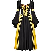 Parlsdy Womens Medieval Dress Victorian Costume Renaissance Long Dress Costumes Irish Over Cosplay Retro Gown