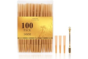 CHICONE Mini Cones Rolling Papers 54/28mm Size Preroll 100 Rolling Papers Small Single Preroll to Enjoy a Quick Sesh| with Filter Tips and Little Golden Spoon