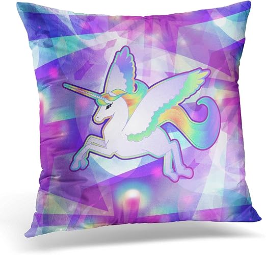 Amazon Com Torass Throw Pillow Cover Unicorn Alicorn Princess