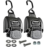 BoatBuckle G2 Transom Boat Tie Down Straps to Trailer 2x43-Inch, 2500lbs Break Strength, Bolt On Retractable Ratchet Straps Heavy Duty, 2-Pack