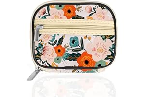 Serfeymi Weekly Travel Pill Organizer Case for Purse with Removable 7 Day Pill Box, Fashionable Pill Container for Medicine, Vitamin, Supplement - Bloom 01