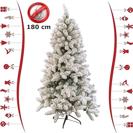 Albero Di Natale Pino O Abete.Globolandia B188928 Albero Di Natale Innevato Da 180 Cm 848 Rami Pino Artificiale Ignifugo Pvc Alberi Base In Metallo Amazon It Casa E Cucina