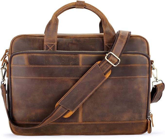 Jack&Chris Genuine Leather Messenger Bag - 15.6" Laptop