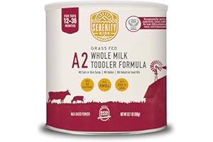 Serenity Kids 12-36 Months A2 Whole Milk Toddler Formula Powder - Organic Grass-Fed Milk Powder with Prebiotics & DHA & ARA for Brain & Eye Support - Clean Label Purity Award Certified - 21 Oz, 1 Pack