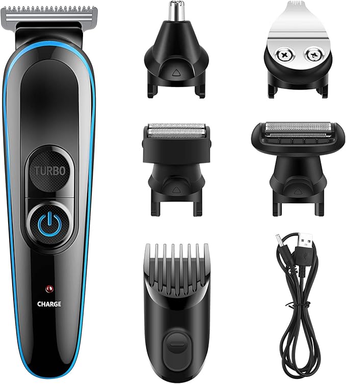 title=Babacom Rasoio Barba Elettrico, 5-in-1 Multifunzione Tagliacapelli Uomo con