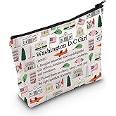 MEIKIUP Washington DC Travel Makeup Bag Washington State Cosmetic Bag Washington DC Trip Gift Washington Souvenir (Washington D.C Bag)